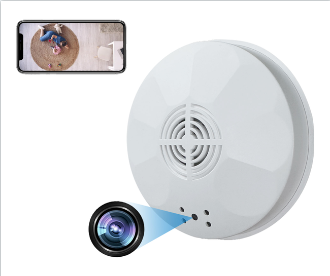 WiFi 1080P Somke Detector Camera Night Vision Motion Detection Recording Audio