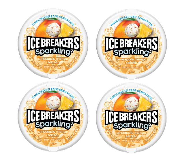 ICE BREAKERS Sugar Free Mints Sparkling Pineapple Mango Seltzer