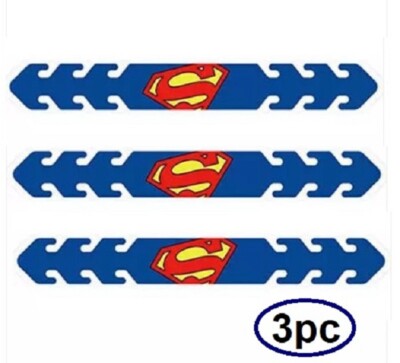 Superman Face Mask Ear Saver Strap Extenders Superhero Cartoon Comic Leather 3pc