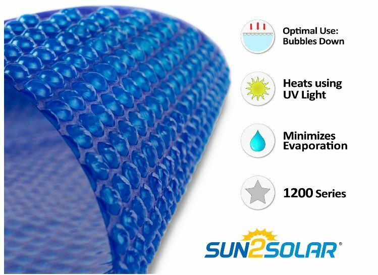 Sun2Solar 1200 Series Rectangle Swimming Pool Solar Cover Blanket - Choose Size