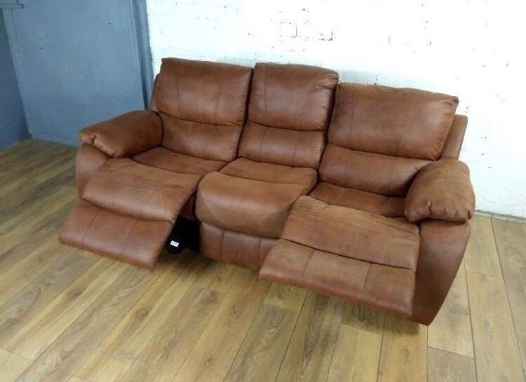 Harveys Bel Air Express 3 Seater Recling Sofas x 2 and Footstool in