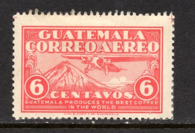 R4518   Guatemala  1930   aviation airmail  volcano airplane  1v.   MH