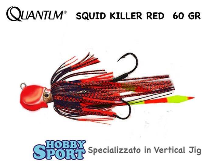 KABURA JIG QUANTUM SQUID KILLER 60 GR COLORE RED ROSSO PESCA MARE BARCA