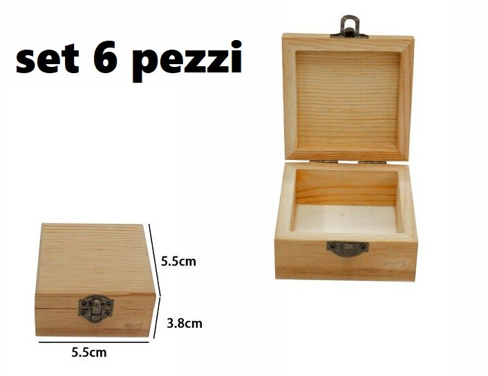 Set 6 Scatole Box Astuccio In Legno Decoupage Portagioie Cofanetto 53404a dfh