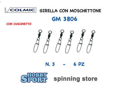 COLMIC  GIRELLA con MOSCHETTONE GM 3806 n 3  x TRAINA - VERTICAL JIG
