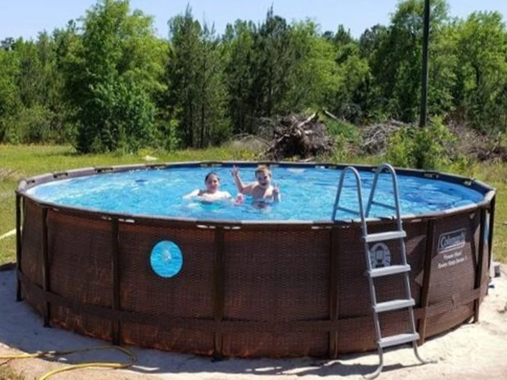 Coleman Power Steel 18 ft x 48" Round Metal Frame Above Ground Swimming Pool Set