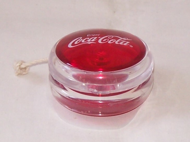 Rare Vintage Translucent Red / Clear Enjoy Coca-Cola  2 1/4