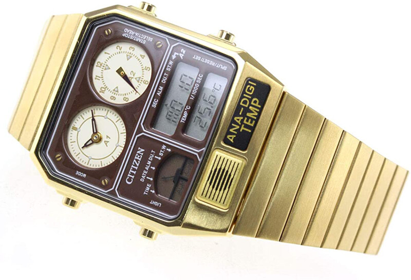 Pre-owned Citizen Ana-digi Temp Gold Jg2103-72x Analog Digital Brand Men`s Watch