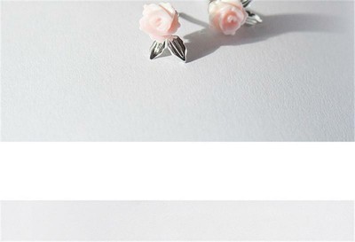 Sterling Silver Rose Necklace and Earrings