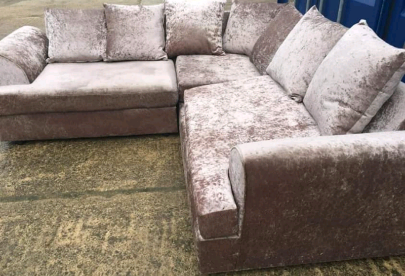 Mink crushed velvet corner sofa in Bicester, Oxfordshire Gumtree