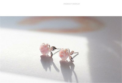 Sterling Silver Rose Necklace and Earrings