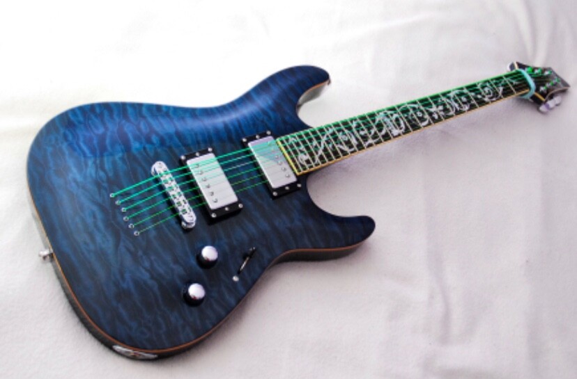 SCHECTER C-1 CLASSIC ELECTRIC GUITAR SEE-THRU BLUE | eBay