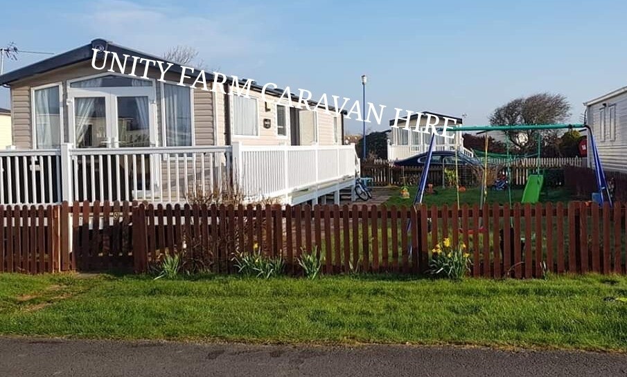 Unity Farm Brean Sands Somerset 6 berth caravan hire larged fenced garden, pet friendly in