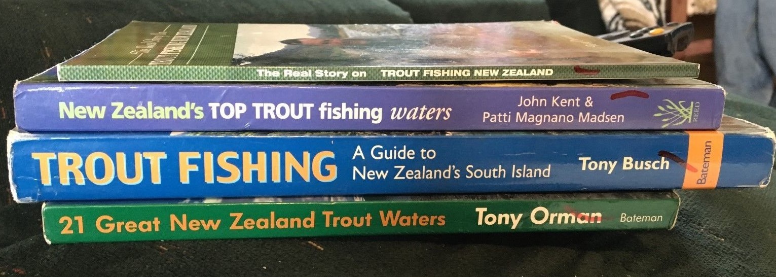 Lot of 4 NEW ZEALAND TROUT FISHING ANGLING Books S/C