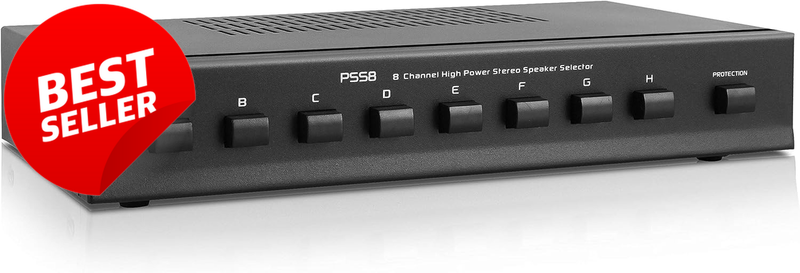 PSS8 8 Zone Speaker Selector Switch Box 6 Pair Stereo Amplifier Hub - US