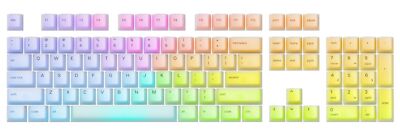 Glorious Polychroma Keycaps: Clear for RGB Shine Through for Mechanical Gamin...