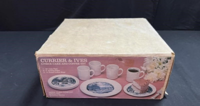 Currier & Ives 9 Piece Cake & Coffee Set NEW IOB