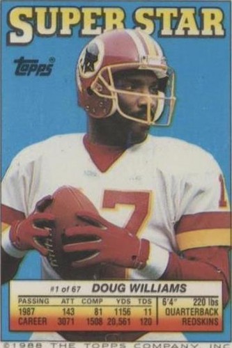 1988 Topps Super Star Sticker Back Cards Curt Warner Doug Williams #1