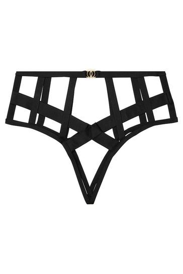 

Victoria s Secret очень сексуальное роскошное нижнее белье в клетке с высокой талией, трусики, трусики с полосками, Черный