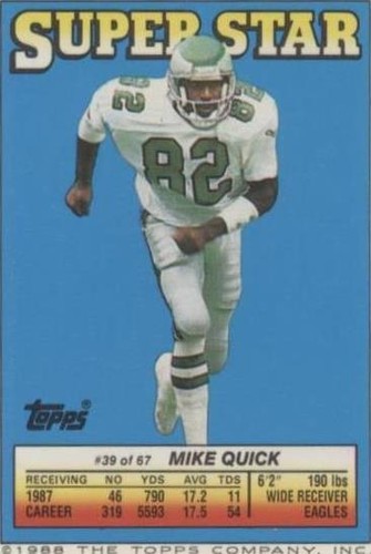 1988 Topps Super Star Sticker Back Cards Frank Minnifield Mike Quick #39