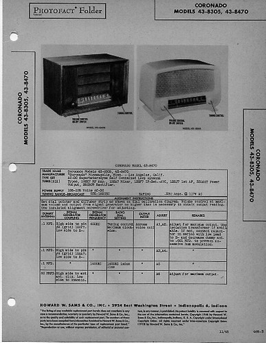 CORONADO 35RA37-43-8355 RADIO PHOTOFACT