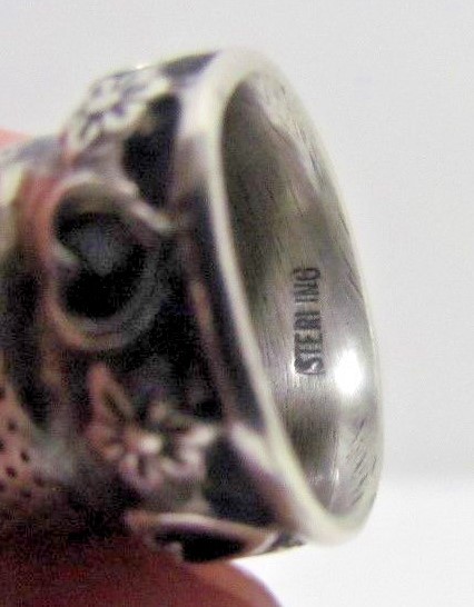 Antique Hearts & Flowers Stirling Silver Thimble 10G