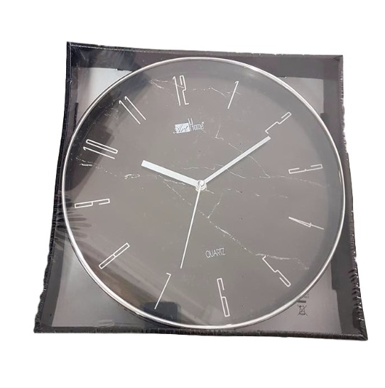 Orologio Da Parete Quarzo Muro Effetto Marmo Nero Casa Arredamento dfh