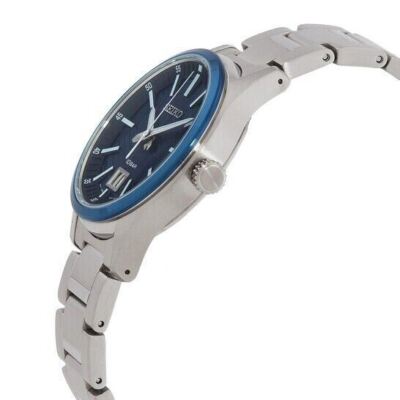 Pre-owned Seiko Sur559p1 Classic Blue Analog Stainless Steel Quartz Men's Casual Watch