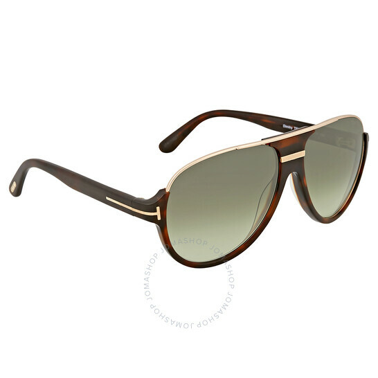 Pre-owned Tom Ford Ft0334 56k Aviator Sunglasses Brown Green Gradient Lens Authentic