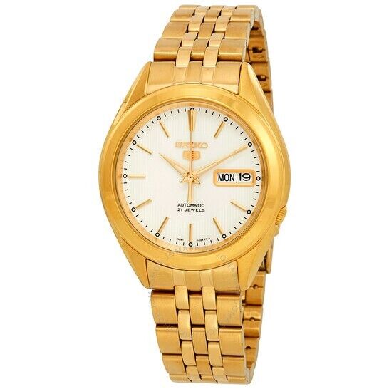 Seiko 5 Men's Watch Automatic Gold Tone Silver dial SNKL26 Seiko 5 Men's Watch Automatic Gold Tone Silver dial SNKL26