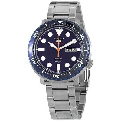 Pre-owned Seiko Men's Srpc63k1 Analog Watch Automatic Stainless Steel Blue Dial 45mm