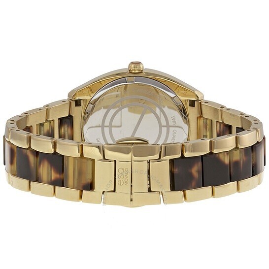 Pre-owned Esq Movado Esq By Movado 07101426 Gold-tone Dial & Steel Tortoise Acetate Ladies Watch