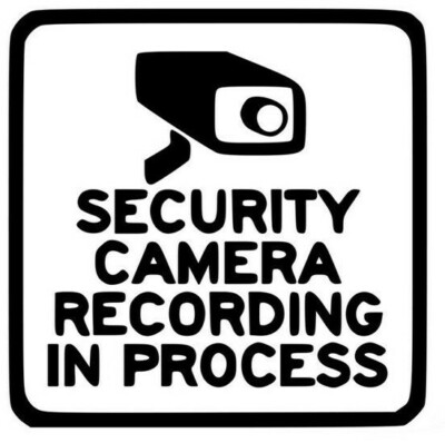 Security Camera Recording In Progress Warning Vinyl Decal Stickers Car Window