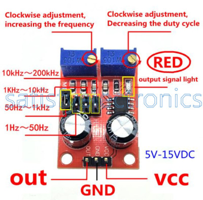 5PCS NE555 Duty Cycle Frequency Adjustable Square Wave Signal Generator Module