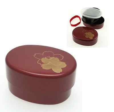 Lunch Container 2-tier Layered Carmine Sakura Made In Japan