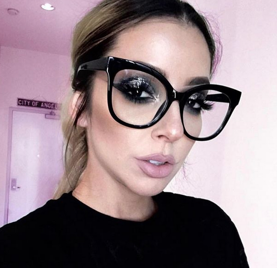 OVERSIZED MISS GORGEOUS Women Eyeglasses CAT EYE Clear Lens Shadz  blue light