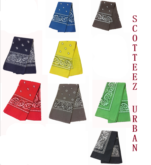 NEW! Bandana One-Sided Paisley Print Scarf 22”x 22” Handkerchief 