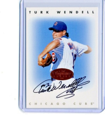 Turk Wendell 1996 Donruss Leaf Signature Series Bronze On Card Autograph Auto