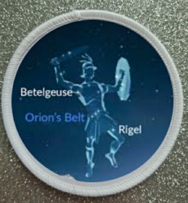 3" Orions Belt Constellation Sublimation  Iron / Sew on Patch Badge Stars