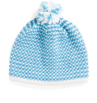 Pistil - NWT - Women's Blue & White Striped Merino Wool Blend Beanie Pom Pom Hat