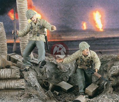 Verlinden 1/35 Under Fire USMC Marines Attacked Pacific WWII 2 Figures 2131