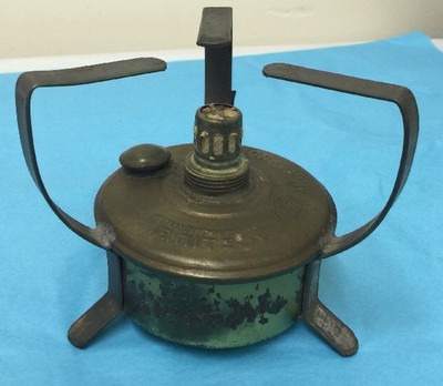 Antique Old Greek Brass And Metal Oil Light Lamp Burner Base