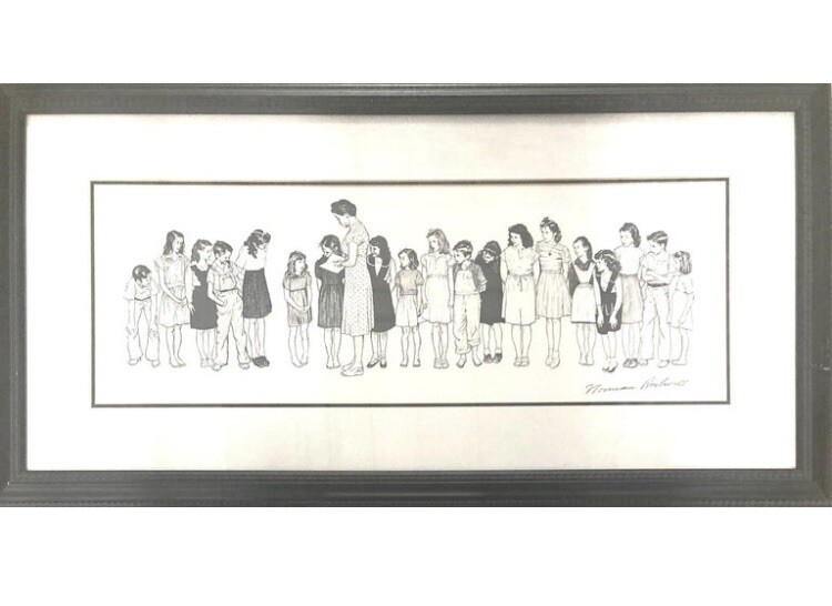 Norman Rockwell plate signed spelling bee print