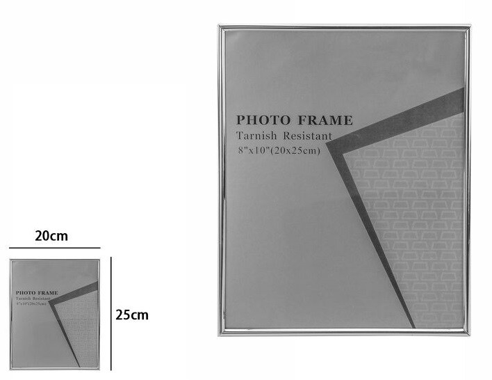 Cornice PortaFoto Porta Foto Fotografia 20x25cm Bordo Sottile Silver dfh