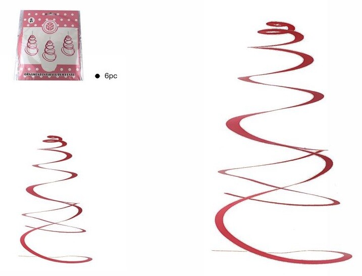 Set 6 Pezzi Ornamenti A Spirale Rosa Pois Carta Feste Compleanni Party dfh