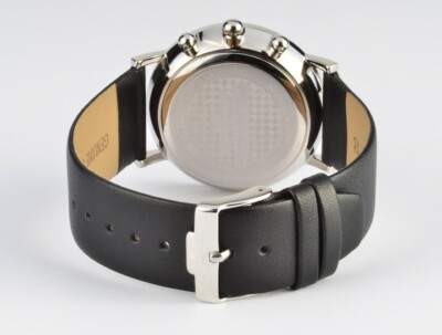 Pre-owned Jacques Lemans 'la Passion' Minimalist Chronograph Watch 5atm 40mm Case Blk Dial