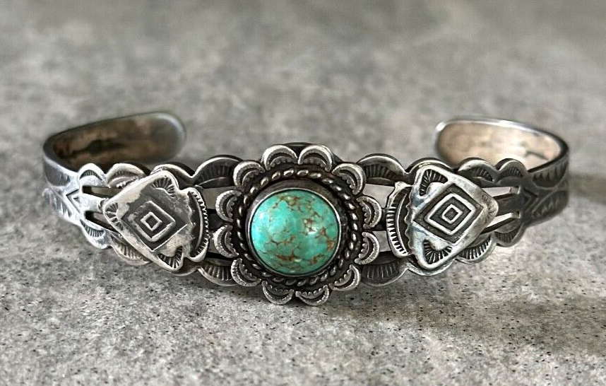 OLD FRED HARVEY ERA Navajo Turquoise Sterling silver