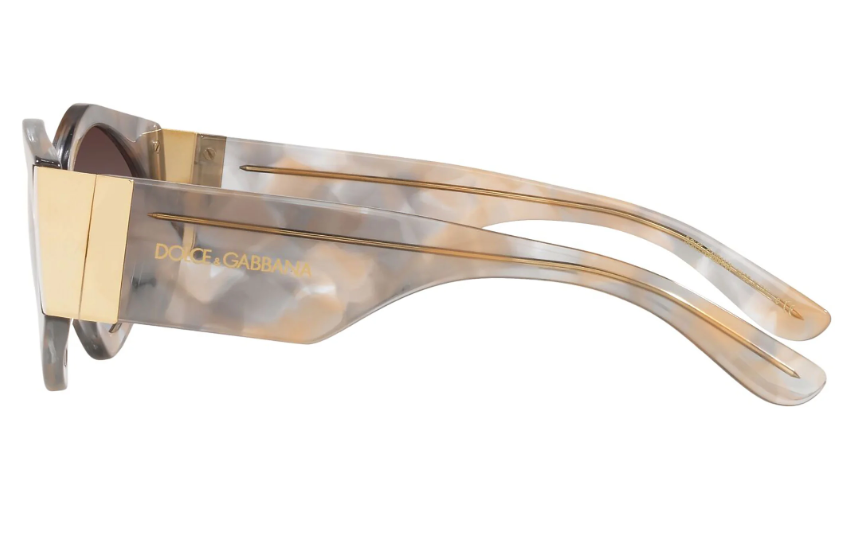 Pre-owned Dolce & Gabbana Dg4396 33218g 55 Havana Transparent Grey Gradient Sunglasses In Gray
