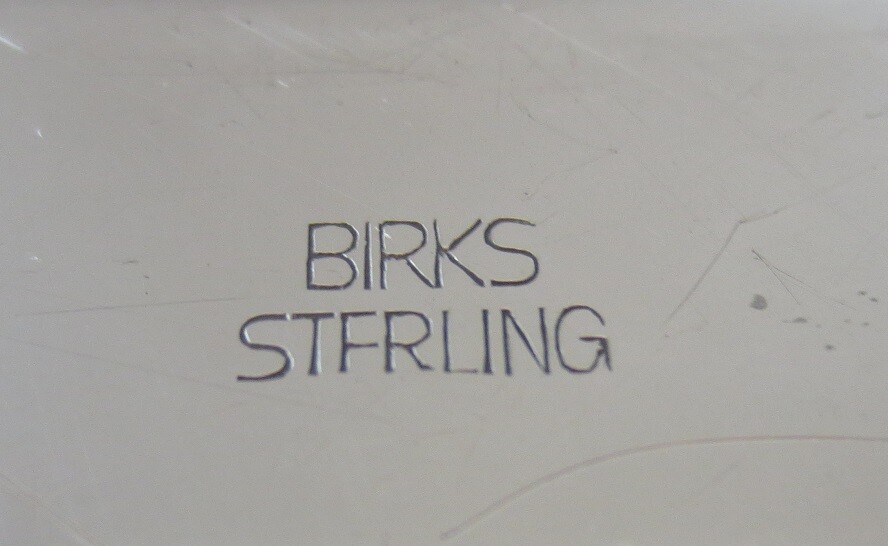 BIG BIRKS STERLING SALVER OR TRAY. HALLMARKED 1954, 33 TROY. HAND ENGRAVED NICE!