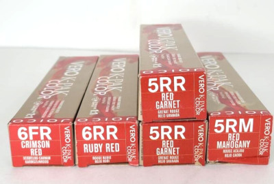 lot of 5 red Joico Vero K Pak color Permanent Haircolor  2oz Tubes 5RR 6RR 5RM &